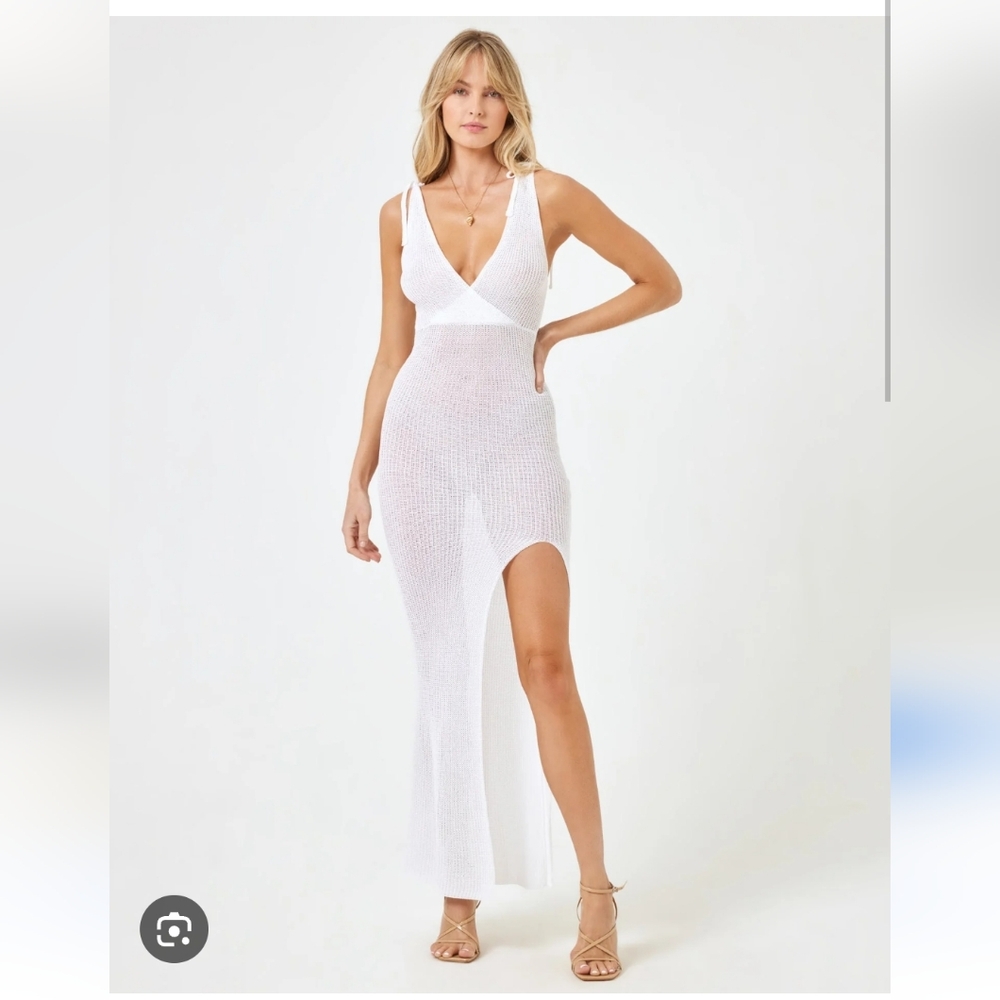 L*Space White Knit Swim Coverup